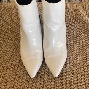 White croc ankle boots